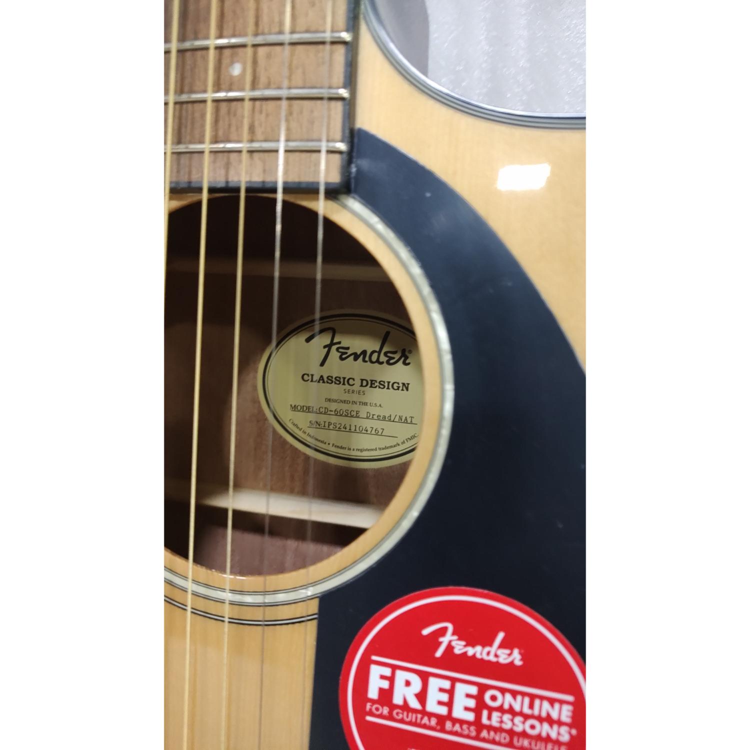 Fender Electro Acoustic Guitars Fender CD-60SCE Dreadnought Electro-Acoustic Guitar - Open Box