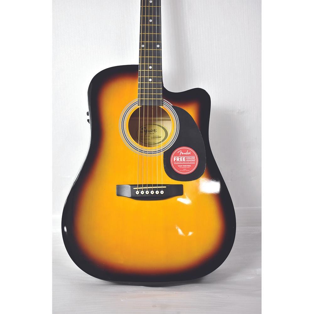 fender electro acoustic guitars fender sa105ce electro - acoustic guitar - sunburst - open box b stock #barcode_475480