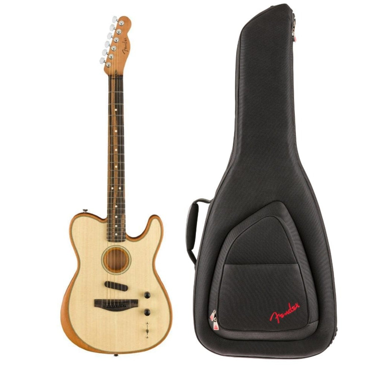 Fender Electro Acoustic Guitars Natural Fender American Acoustasonic Telecaster 6 String Electro Acoustic Guitar