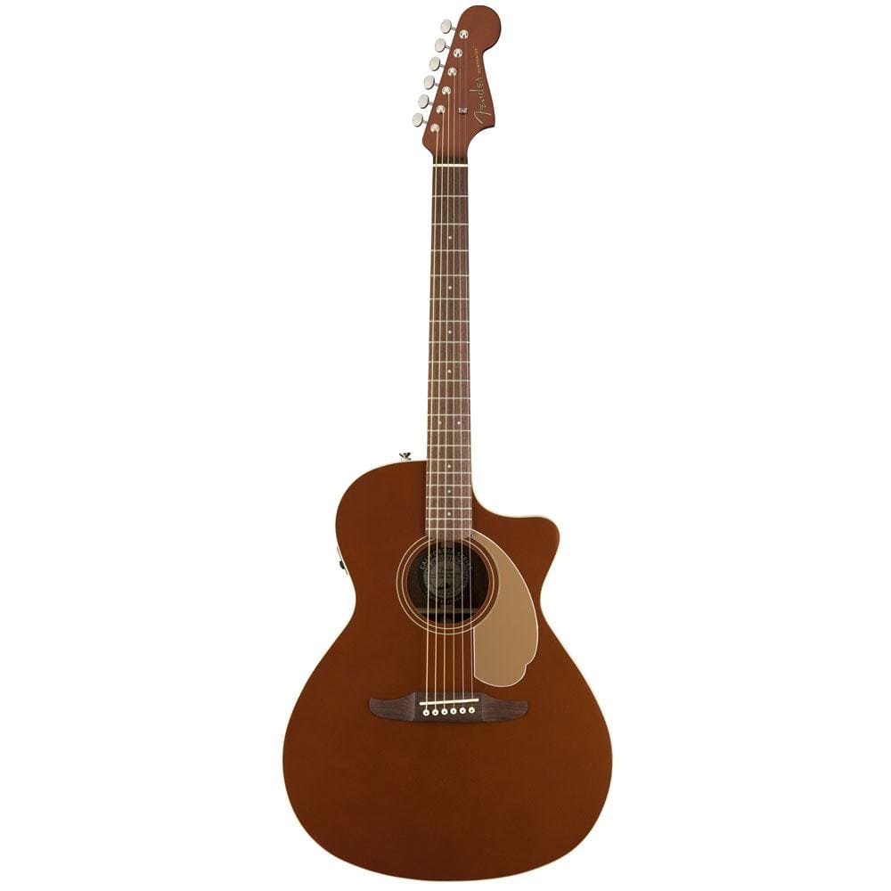 fender electro acoustic guitars rustic copper fender newporter player 6 string electro-acoustic guitar - walnut fretboard