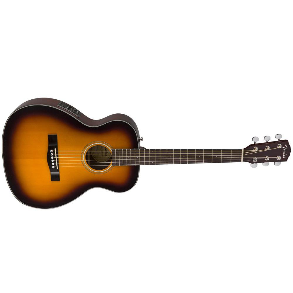 fender electro acoustic guitars sunburst fender ct-140se 6-string electro-acoustic guitar with case - rosewood fretboard - travel body style