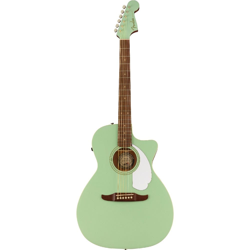 fender electro acoustic guitars surf green fender newporter player 6 string electro-acoustic guitar - walnut fretboard