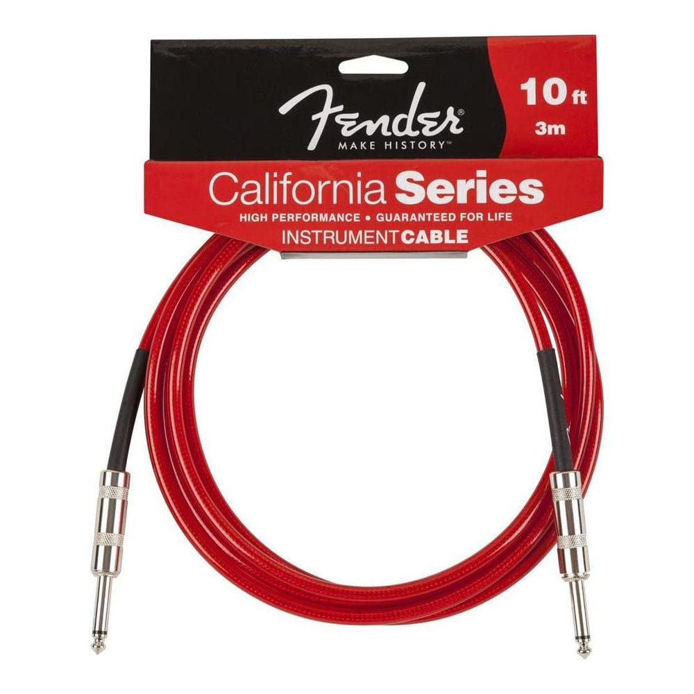 fender guitar cables candy apple red fender california series 10ft instrument cable #color_candy-apple-red