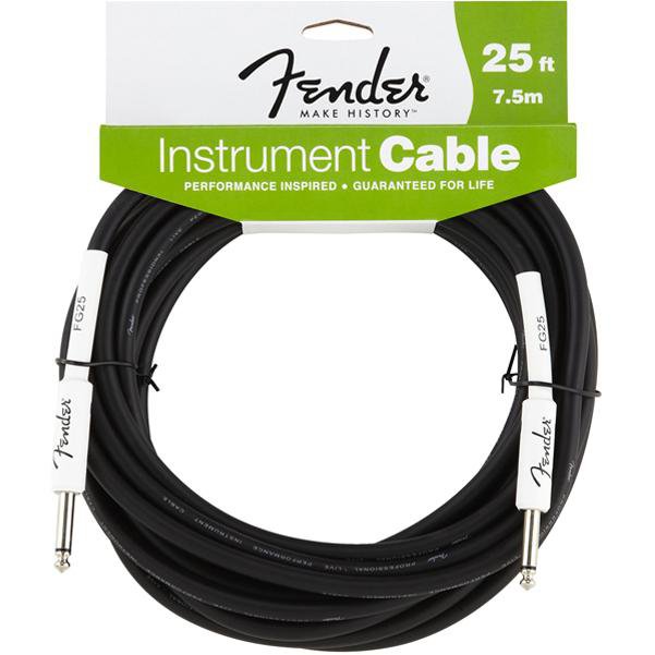 fender guitar cables fender 25ft performance series instrument cable (straight-straight) - black