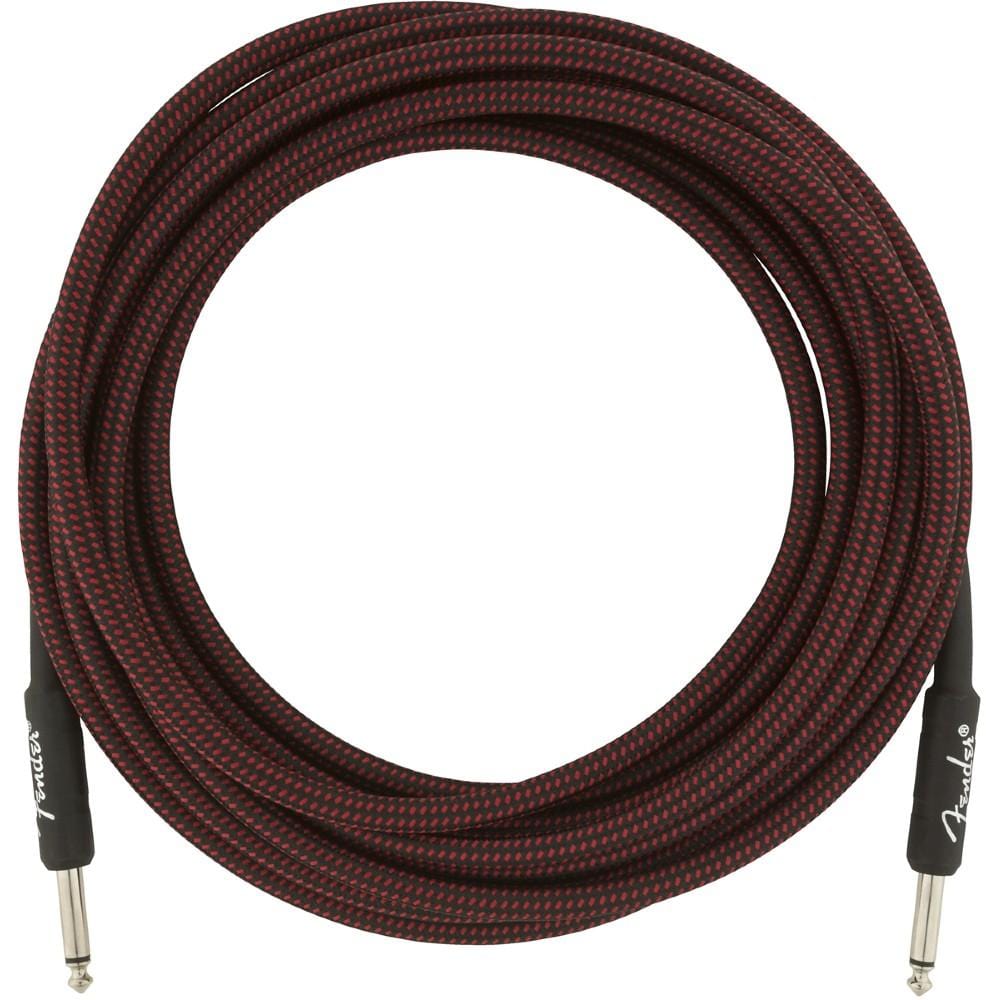 fender guitar cables fender professional series 0990820067 18.6ft instrument cable - red tweed