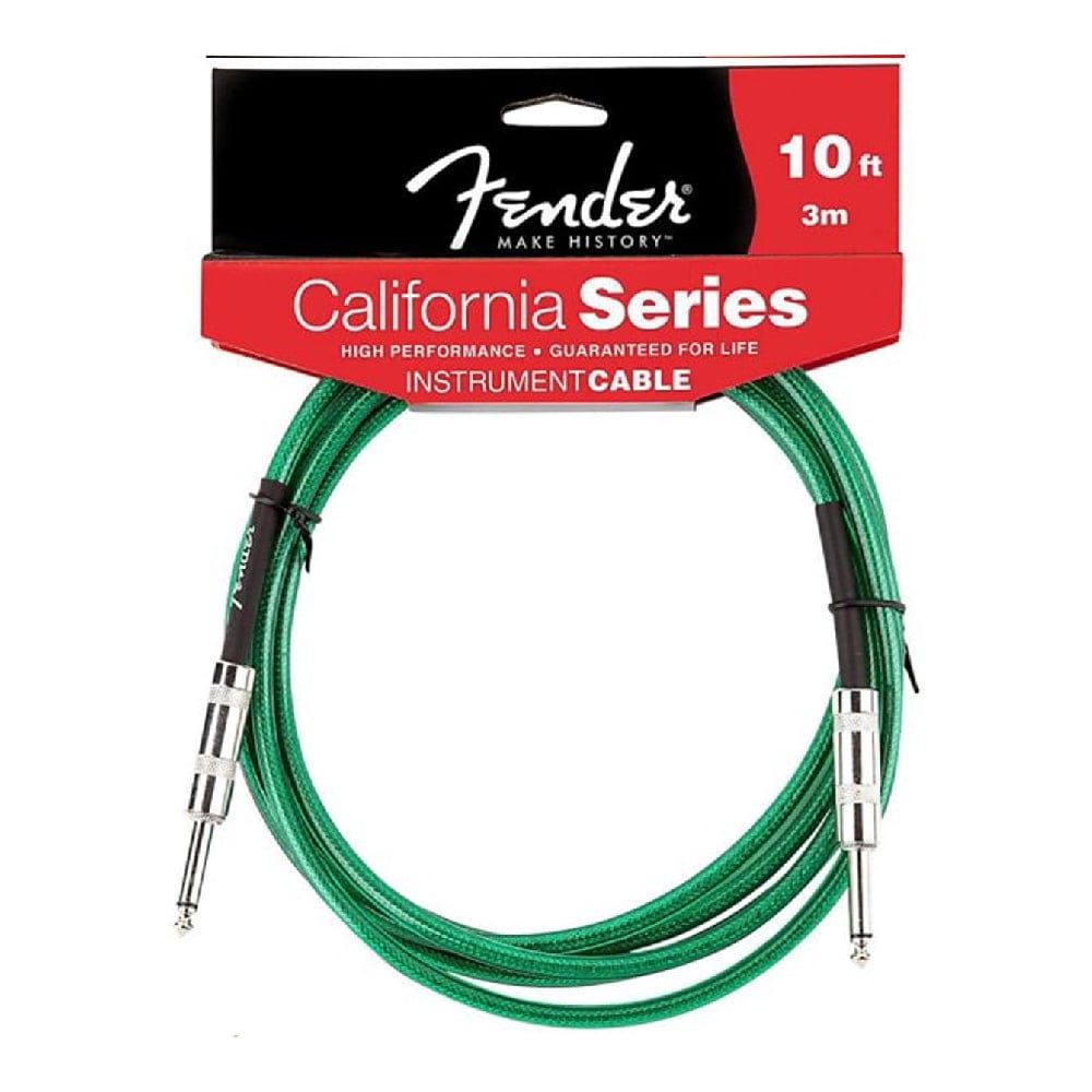 fender guitar cables surf green fender california series 10ft instrument cable #color_surf-green
