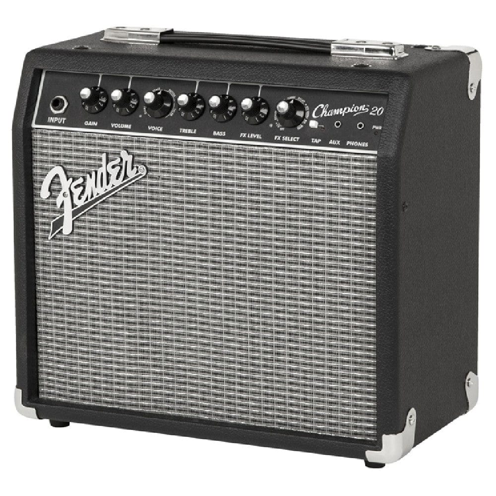 fender guitar combo amplifiers fender champion 20 watts combo guitar amplifier with cable, polishing cloth & e-book