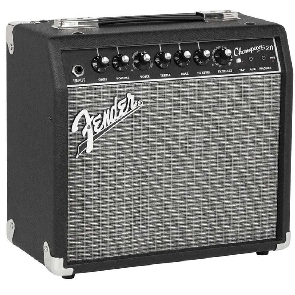 fender guitar combo amplifiers fender champion 20 watts combo guitar amplifier with cable, polishing cloth & e-book