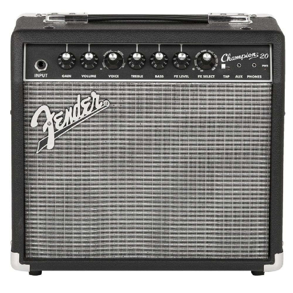 fender guitar combo amplifiers fender champion 20 watts combo guitar amplifier with cable, polishing cloth & e-book
