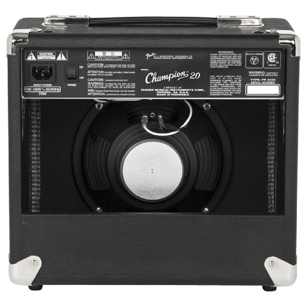 fender guitar combo amplifiers fender champion 20 watts combo guitar amplifier with cable, polishing cloth & e-book