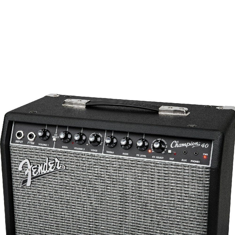 fender guitar combo amplifiers fender champion 40 watts guitar combo amplifier with cable, polishing cloth & e-book