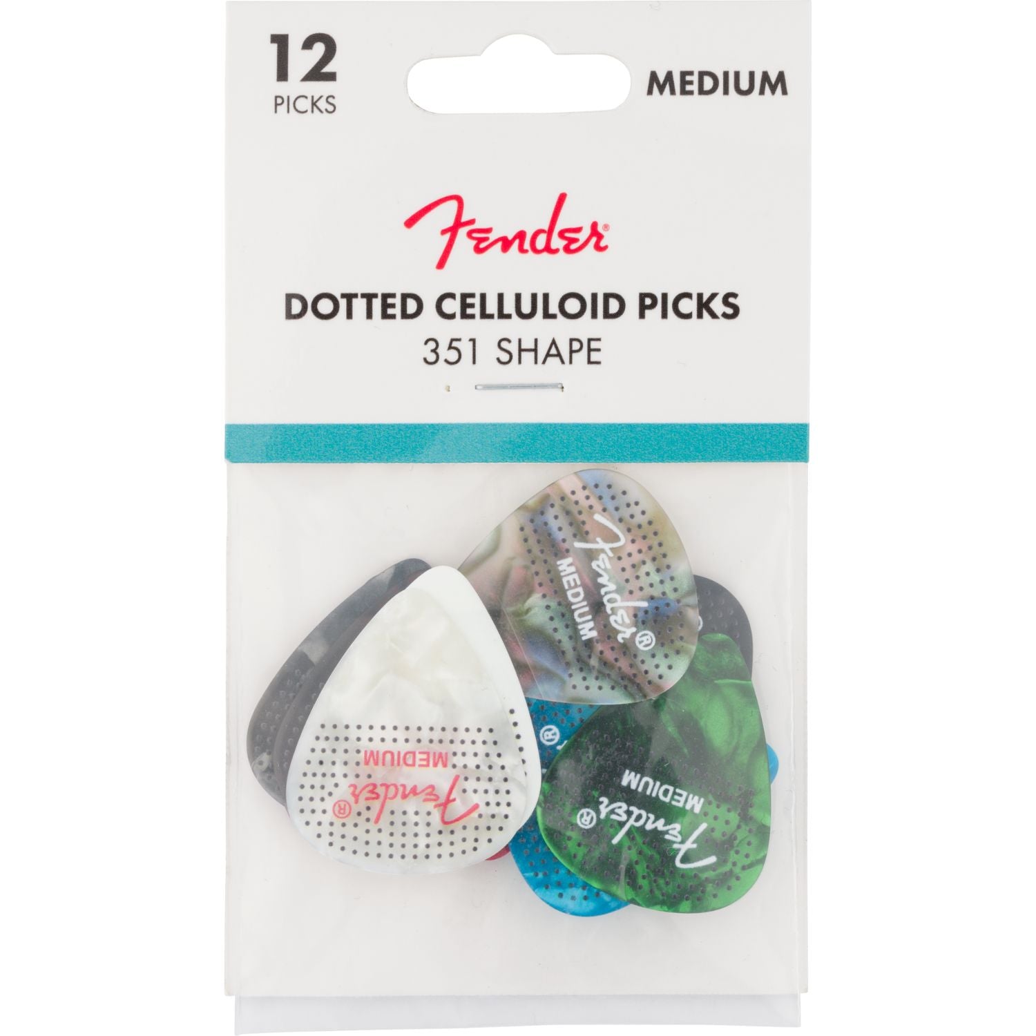 Fender Guitar Picks Fender Dotted Celluloid 351 Shape Guitar Pick - Pack of 12