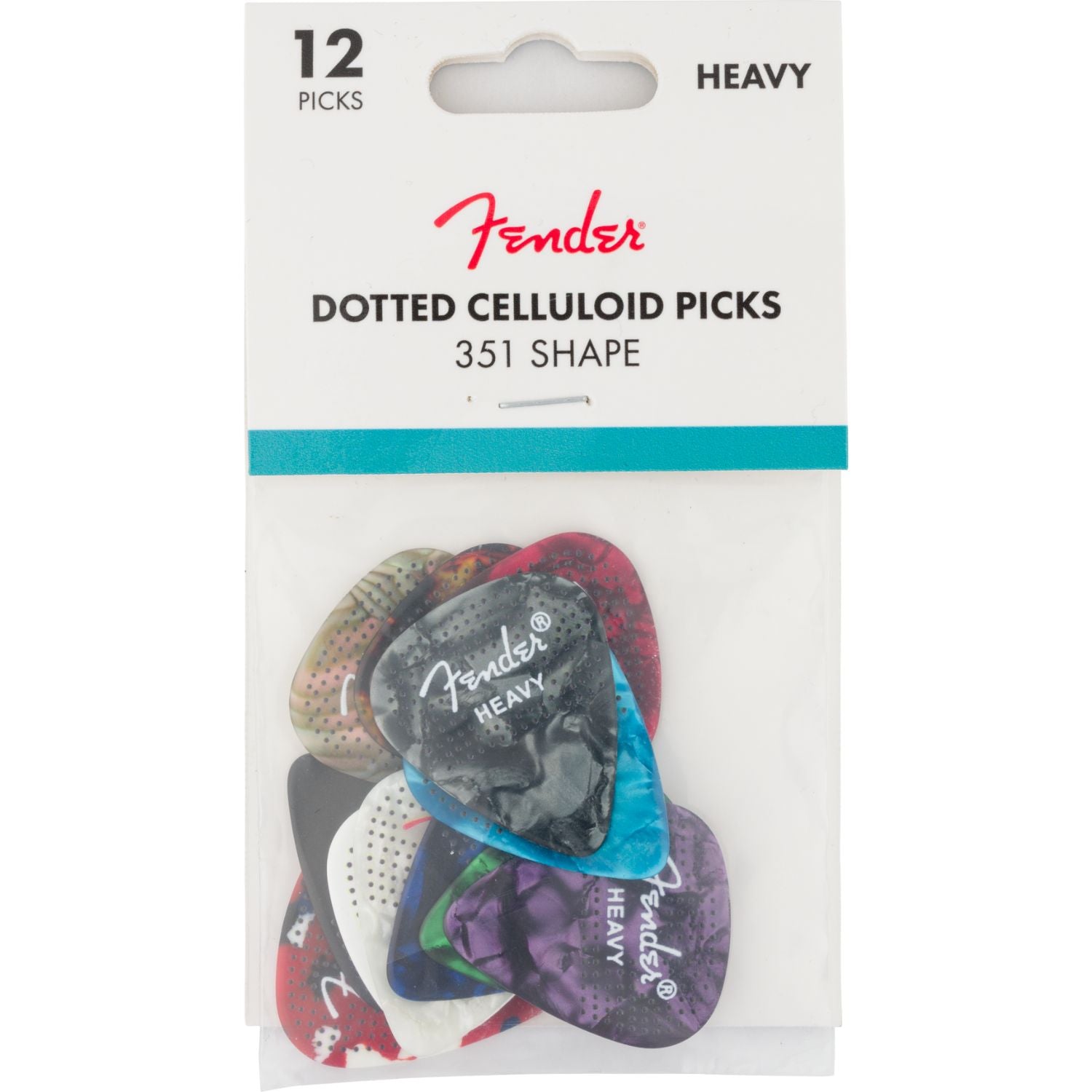 Fender Guitar Picks Fender Dotted Celluloid 351 Shape Guitar Pick - Pack of 12