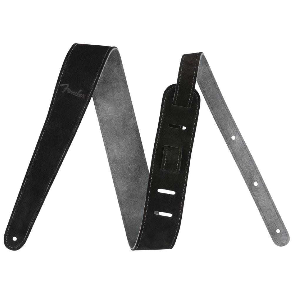 fender guitar straps black and gray fender 2" reversible suede strap #color_black-and-gray