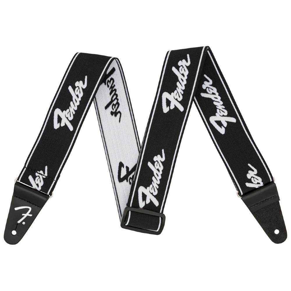 fender guitar straps black and white fender 2 inch weighless running logo guitar strap