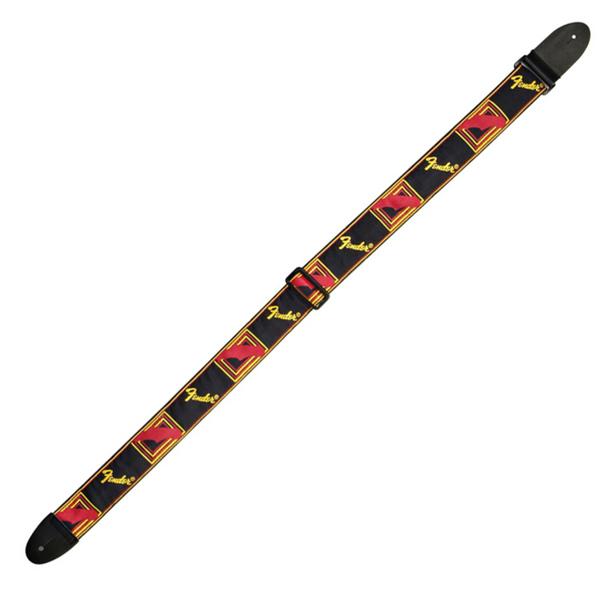 fender guitar straps fender 2inch monogrammed straps - black/yellow/red