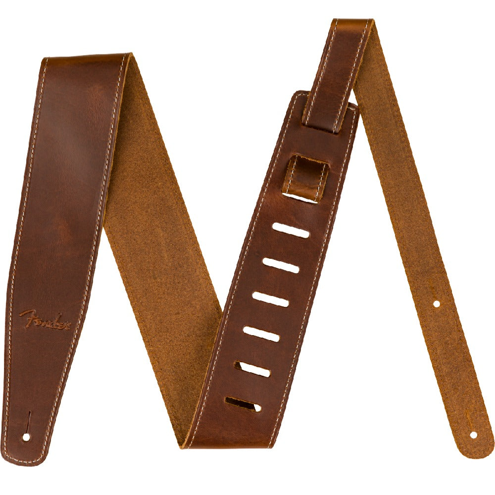 Fender Guitar Straps Tan Fender 2.5 Broken In Leather Guitar Strap