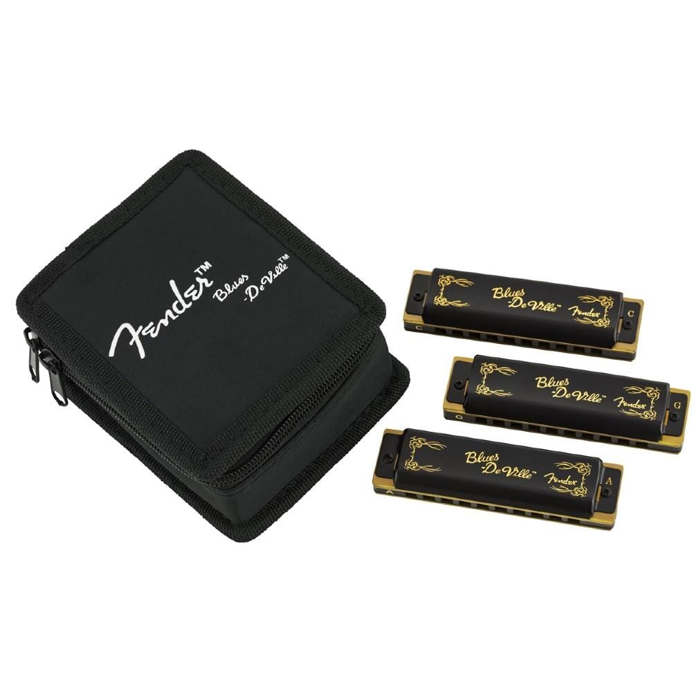 fender harmonicas fender blues deville harmonicas- 3 pack with case