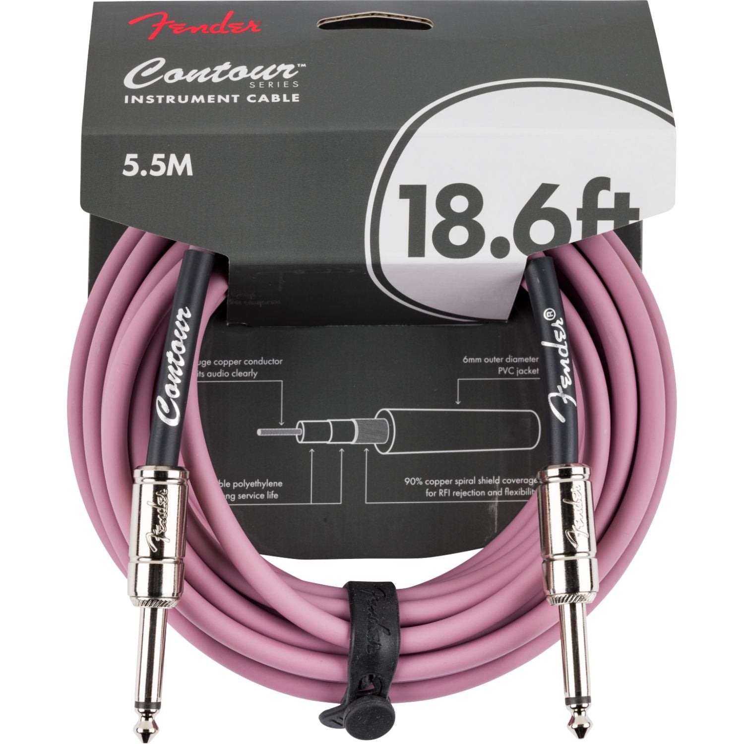 Fender Instrument Cables Burgundy Mist Fender Contour 18.6' Instrument Cable