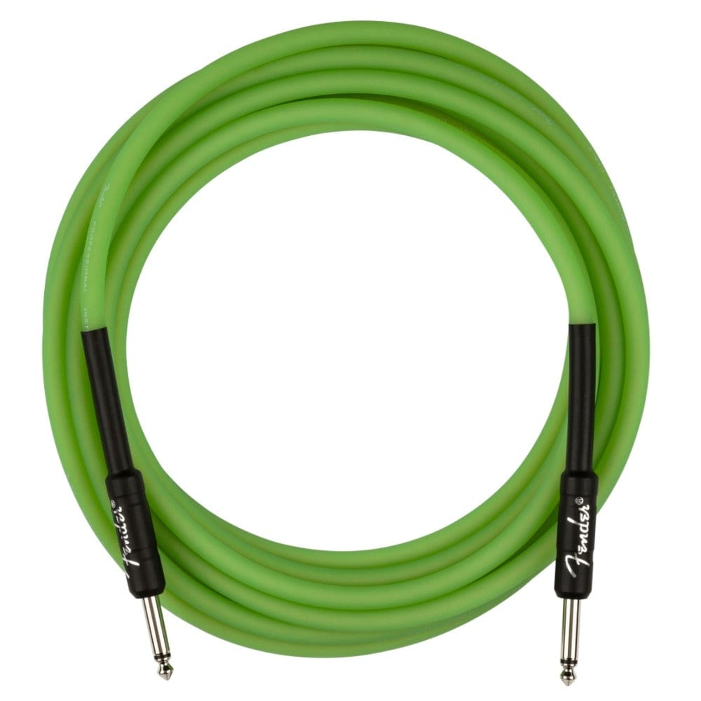 fender instrument cables fender professional series glow in the dark cables #color_green