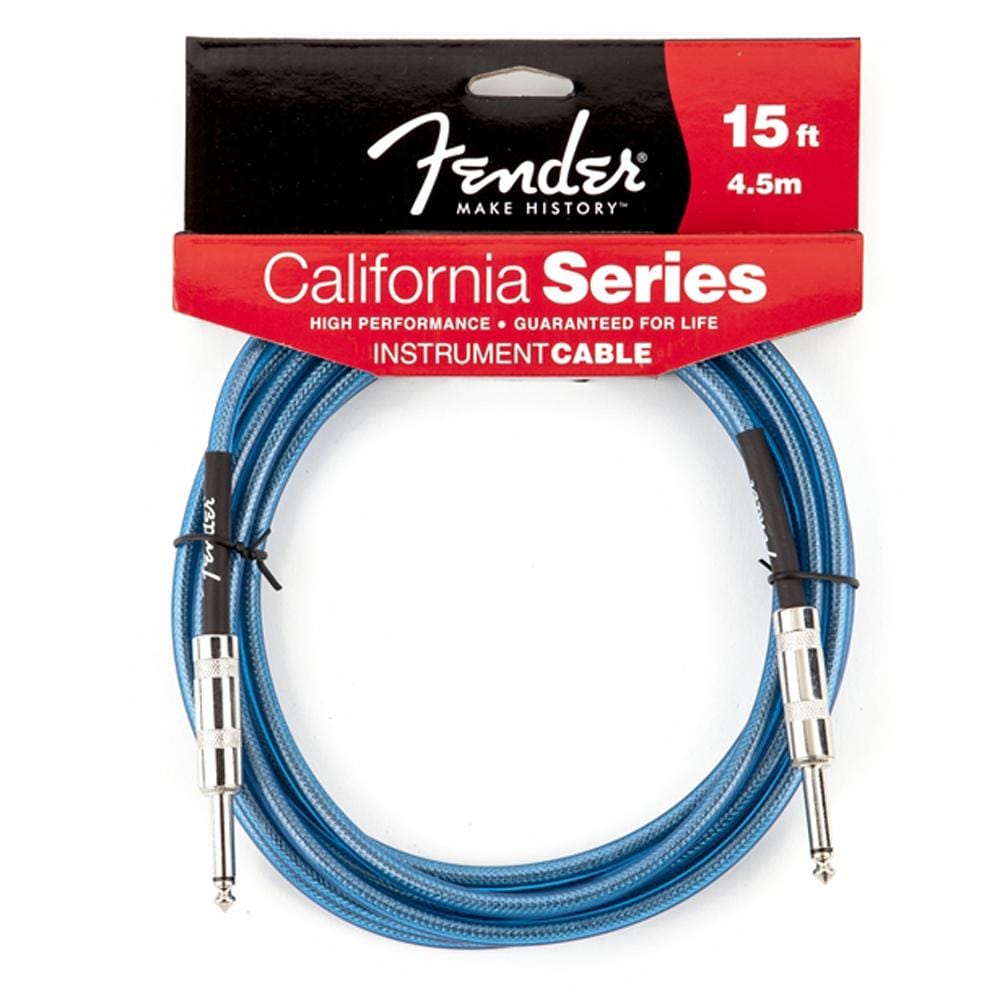 Fender Instrument Cables Lake Placid Blue Fender California Series 15ft Instrument Cable