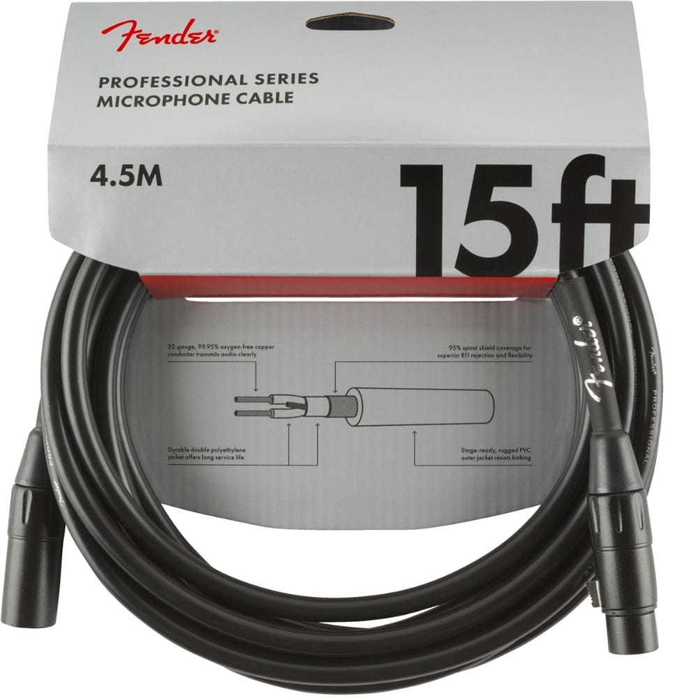 fender microphone cables fender professional series 15' microphone cable