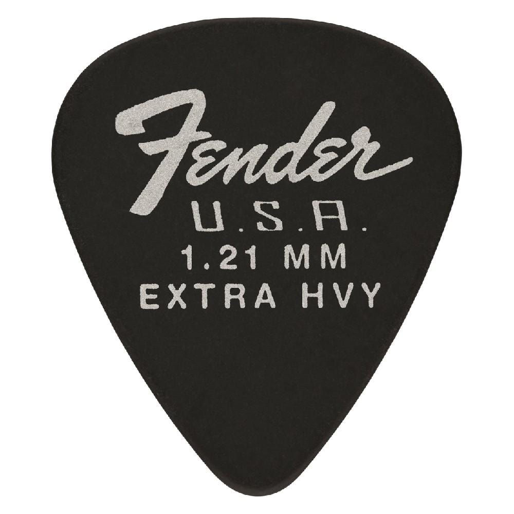 Fender Picks Black- Extra Heavy Fender Dura Tone Delrin Guitar Picks 351 Shape- Pack of 12