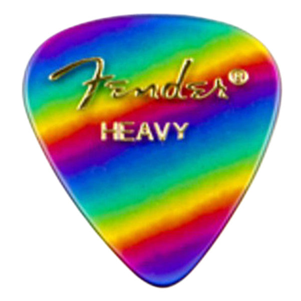 fender picks fender 351 shape premium heavy pick set - rainbow