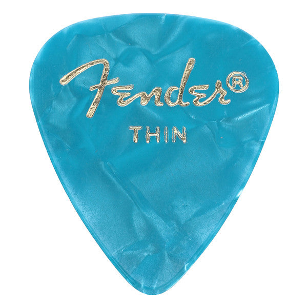 fender picks fender 351 shape premium thin pick set - ocean turquoise