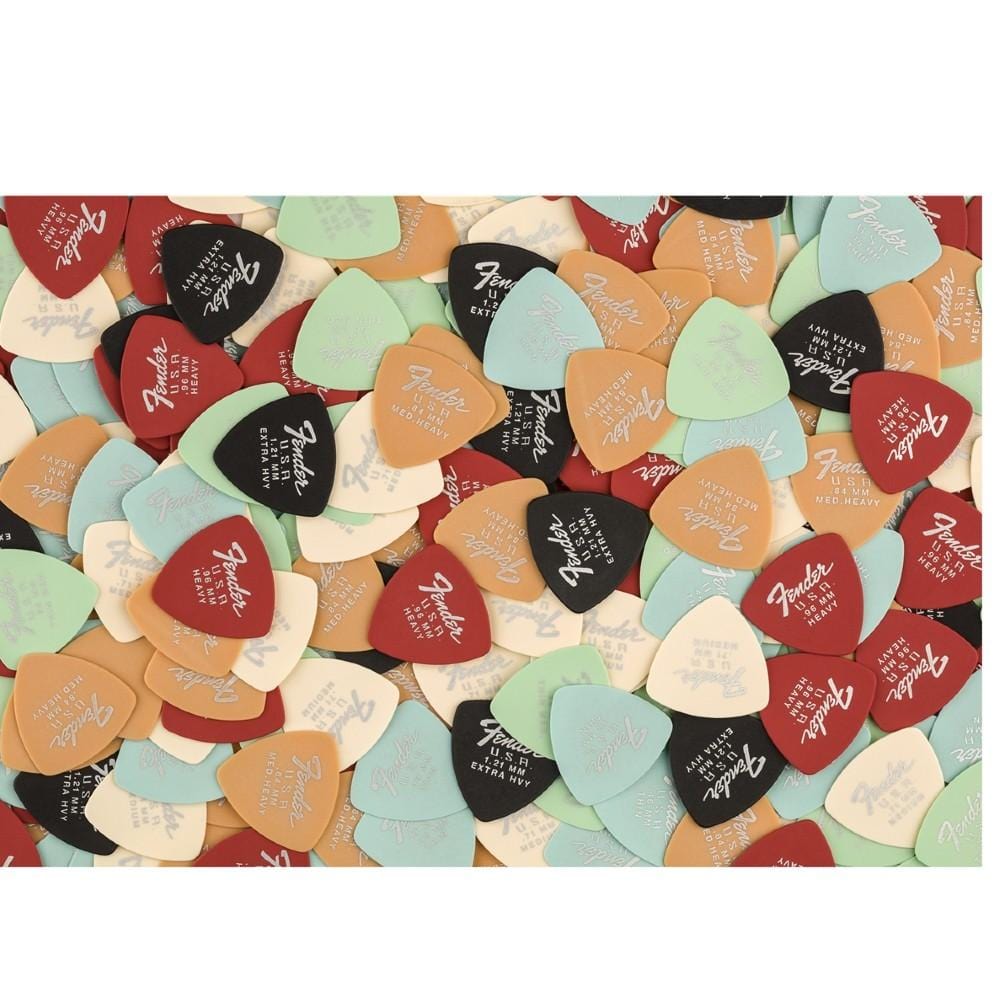 fender picks fender dura tone delrin guitar picks 351 shape- pack of 12 #color_surf-green--thin-med