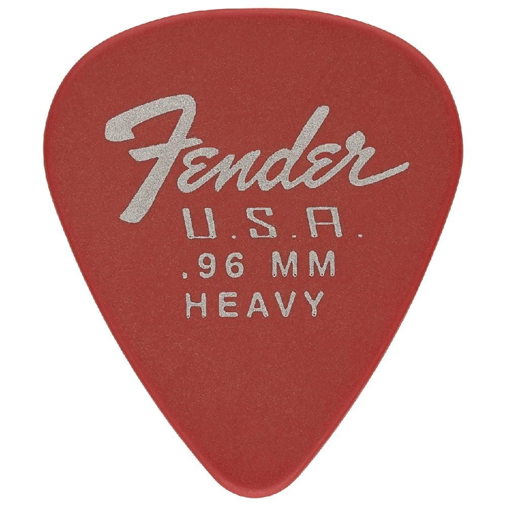 fender picks fiesta red- heavy fender dura tone delrin guitar picks 351 shape- pack of 12 #color_fiesta-red--heavy
