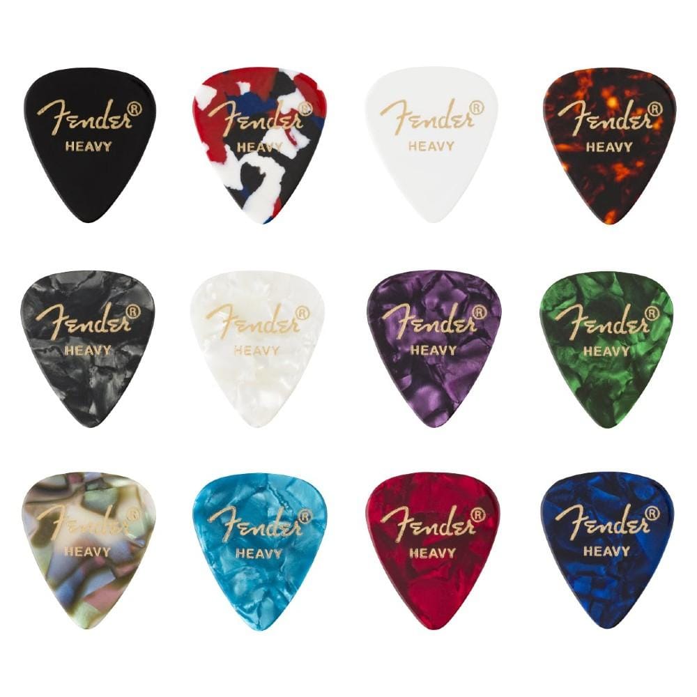 fender picks medium fender 351 celluloid medley guitar picks- 12 pack
