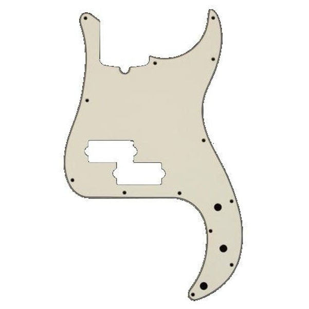 fender pickups fender precision bass pickguard, 13 hole, truss rod notch, 3-ply parchment