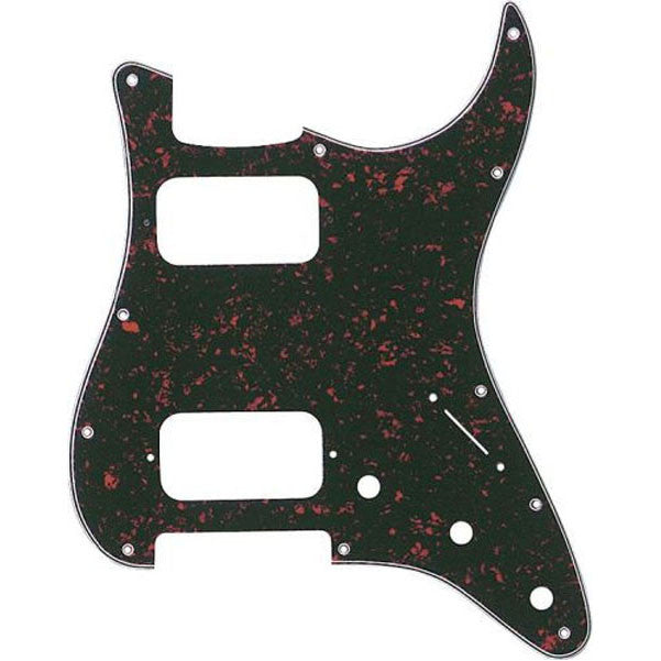 fender pickups fender strat pickguard, 11 hole hh configuration, 2 screw mounting humbucker pickup - 4-ply tortoise shell