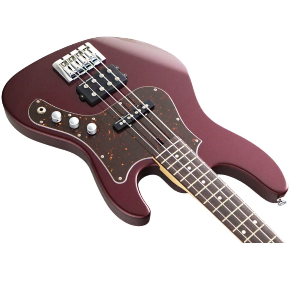 fgn bass guitars fgn jmj2alr mighty jazz series j standard/boundary 4 string electric bass guitar #color_azuki-metallic