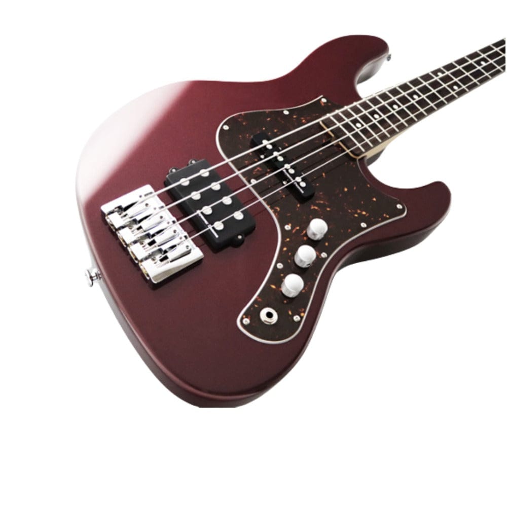fgn bass guitars fgn jmj2alr mighty jazz series j standard/boundary 4 string electric bass guitar #color_azuki-metallic