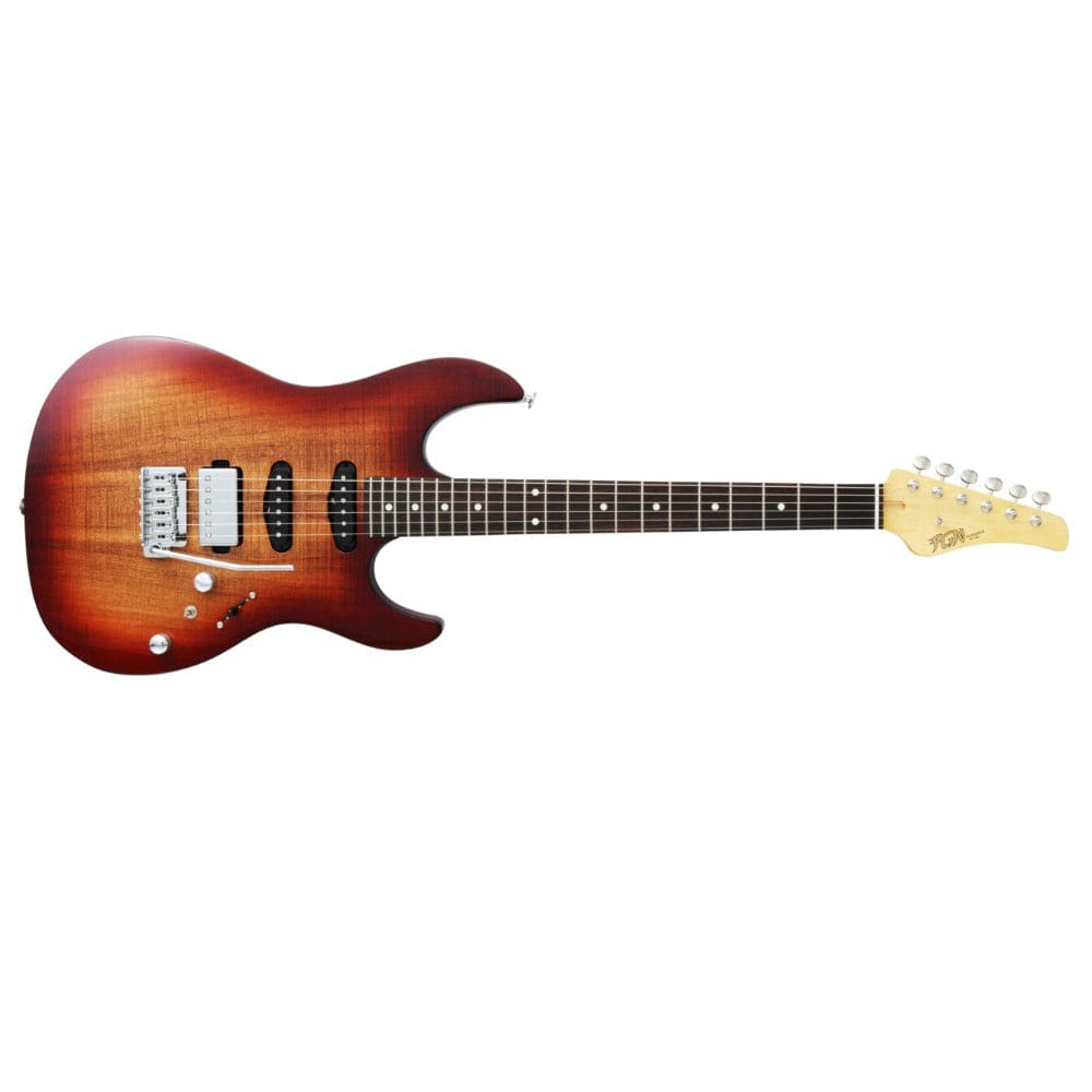 fgn electric guitars koa natural burst fgn jos2duew2r odyssey series j standard/boundary 6 string electric guitar