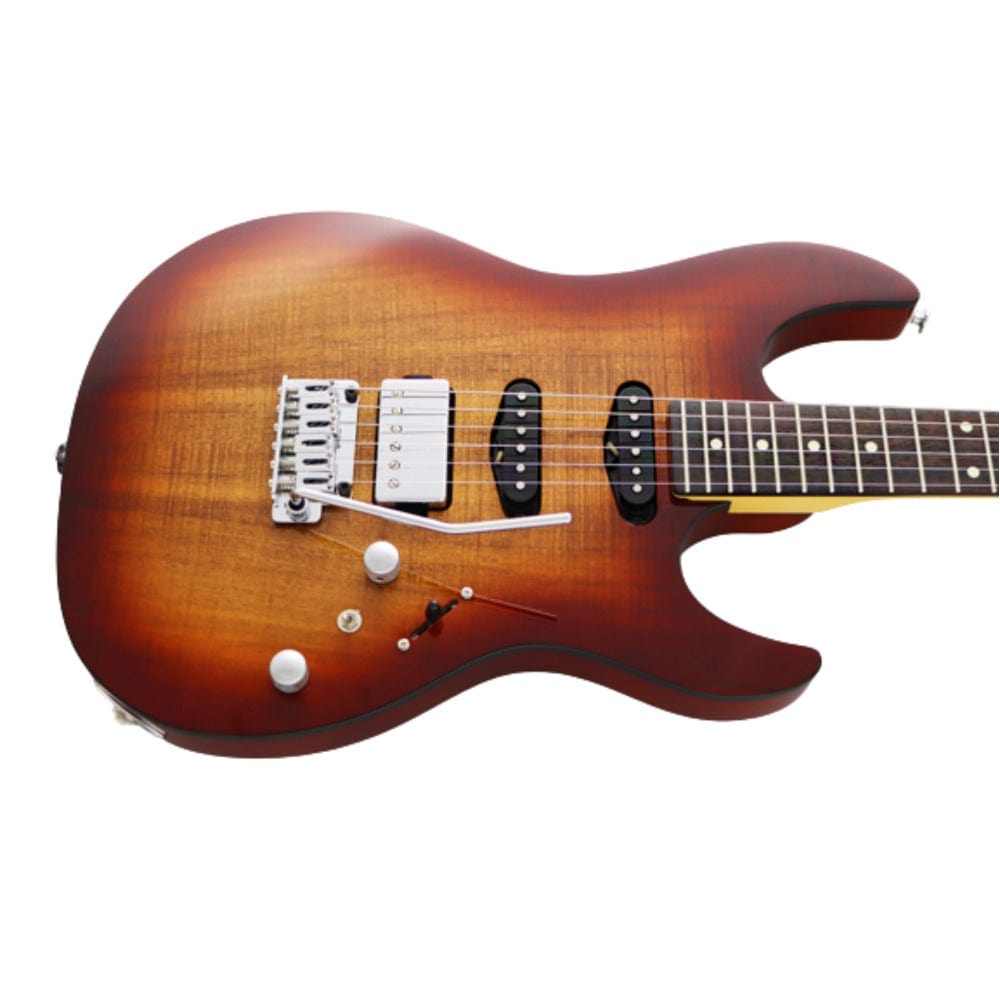 fgn electric guitars koa natural burst fgn jos2duew2r odyssey series j standard/boundary 6 string electric guitar