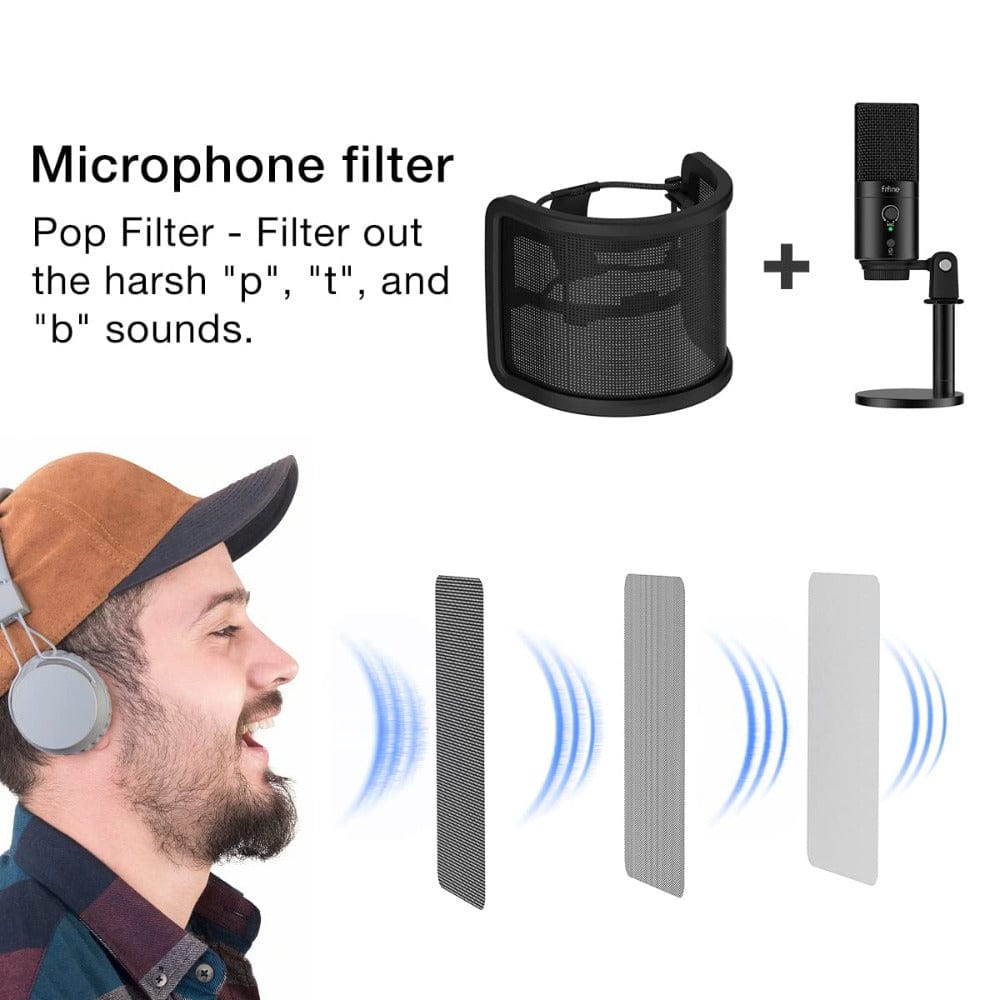 fifine condenser microphones fifine k683b usb-c plug desktop condenser microphone