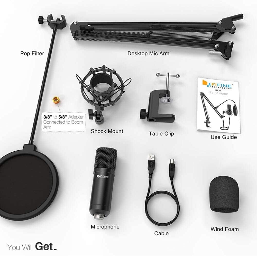 fifine usb microphones fifine t730 usb condenser microphone kit