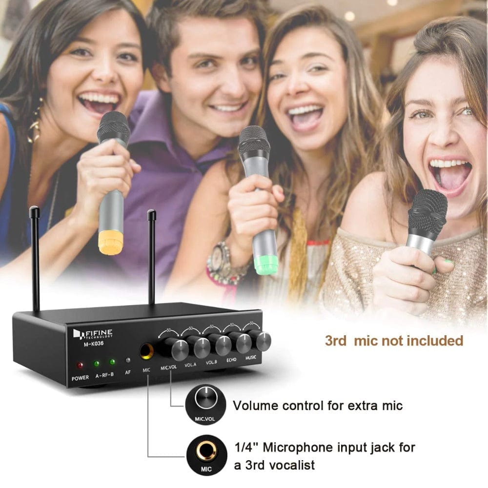 fifine wireless systems fifine k036 wireless handheld microphone