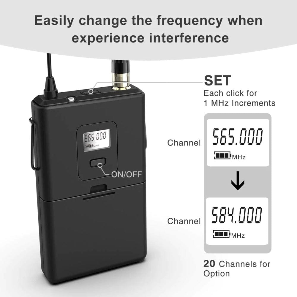 fifine wireless systems fifine k037b wireless lavalier lapel microphone with headset