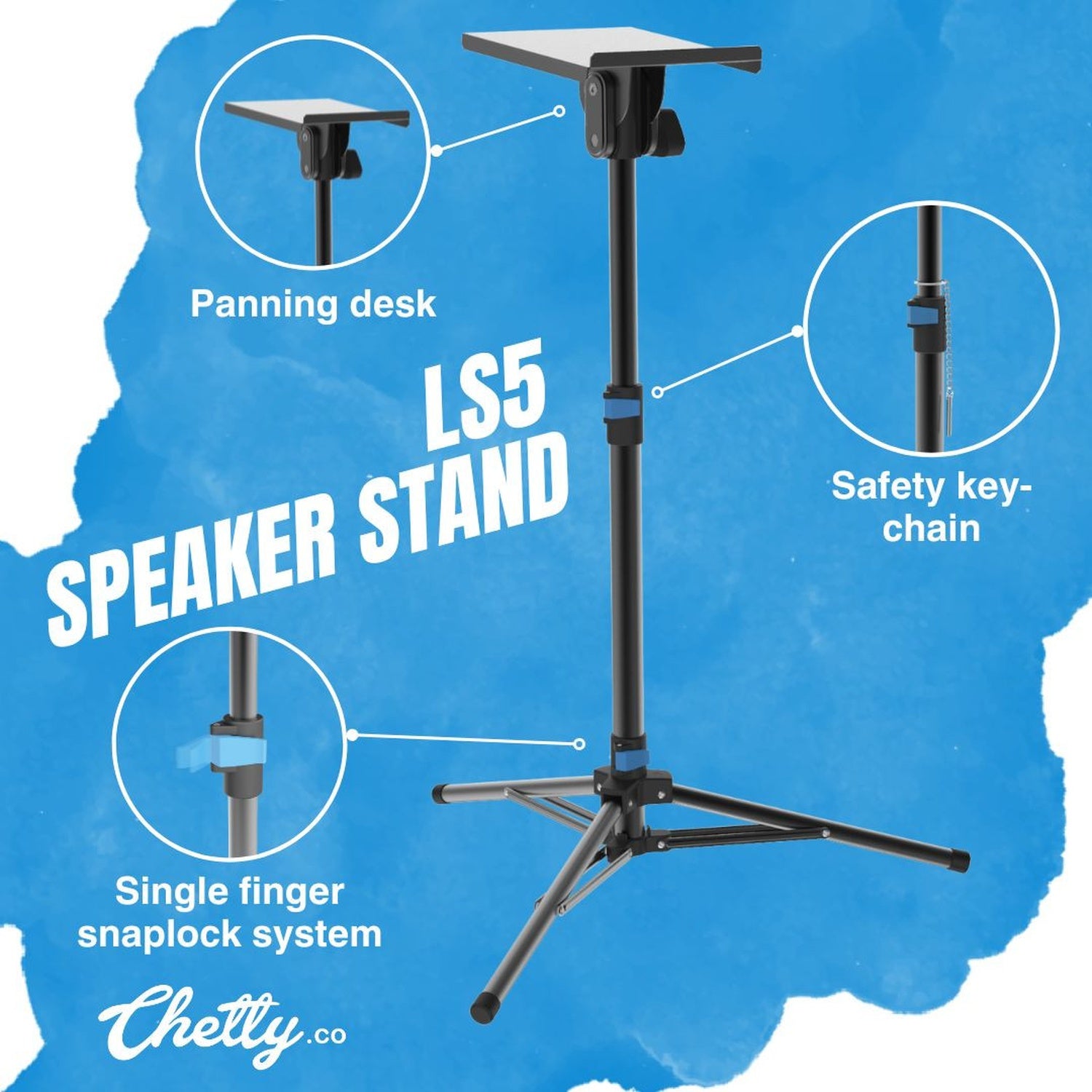 Chetty LS5 Studio Collapsible Tripod Base Monitor Stand