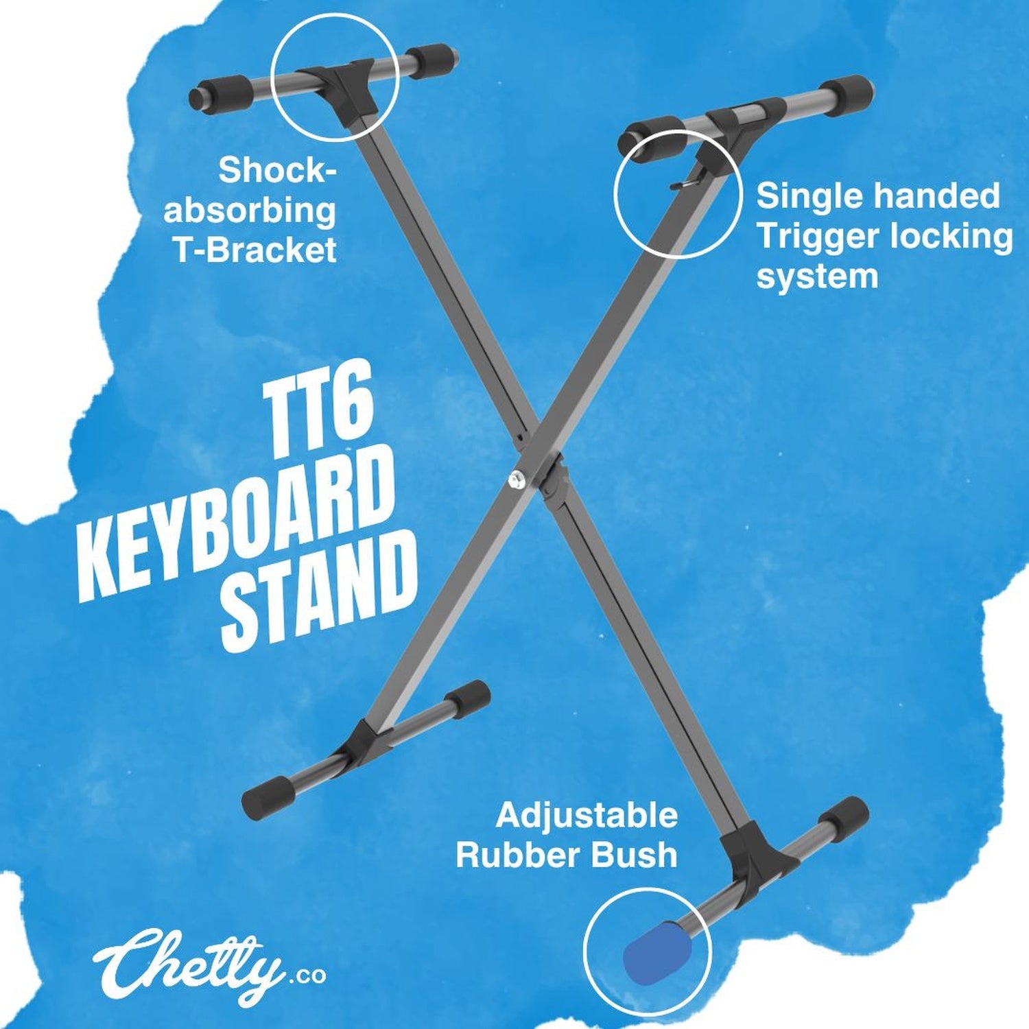 Chetty TT6 X-Type Single Braced Keyboard Stand