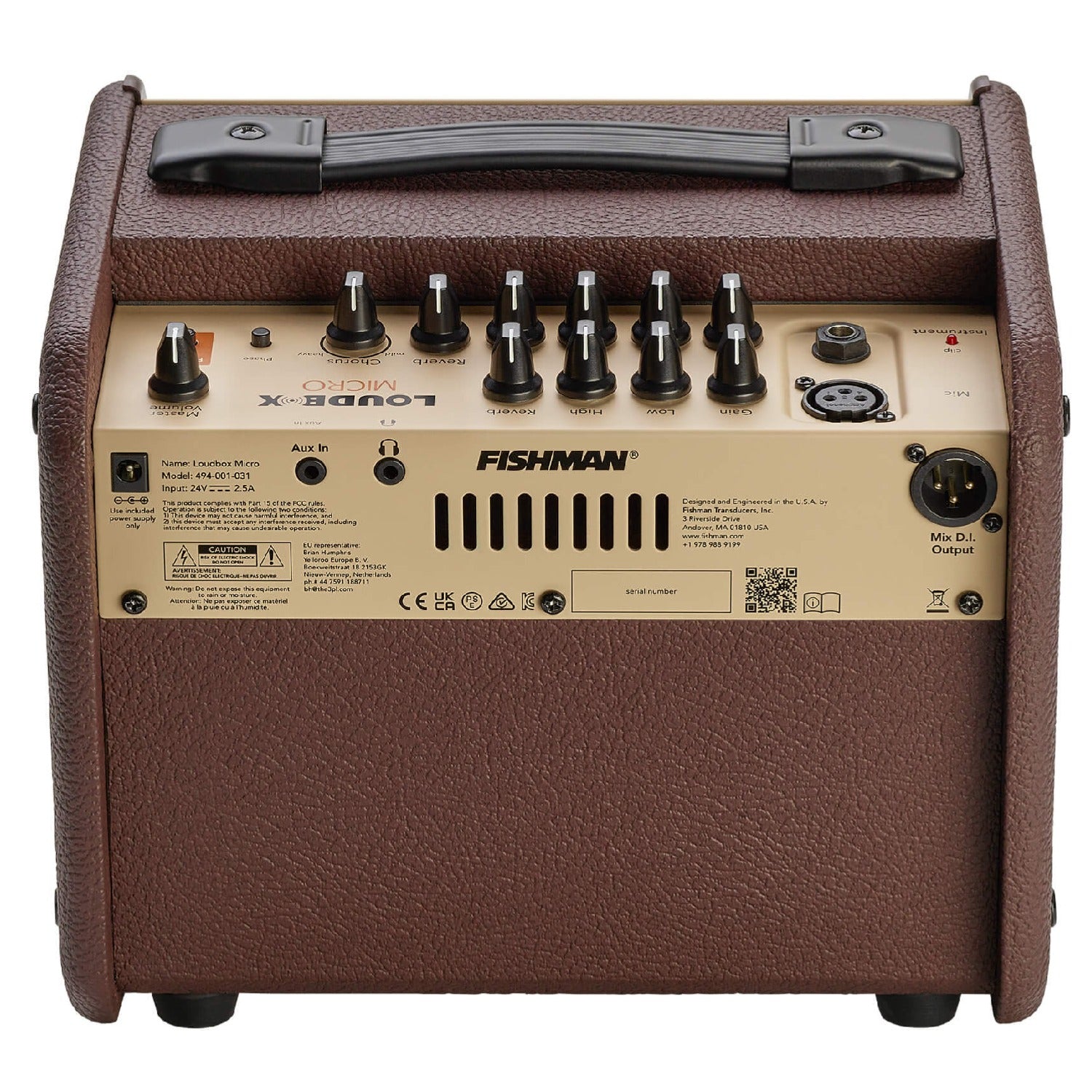 Fishman Acoustic Guitar Amplifiers Fishman PRO-LBT-EU4 Loudbox Micro Acoustic Guitar Amplifier