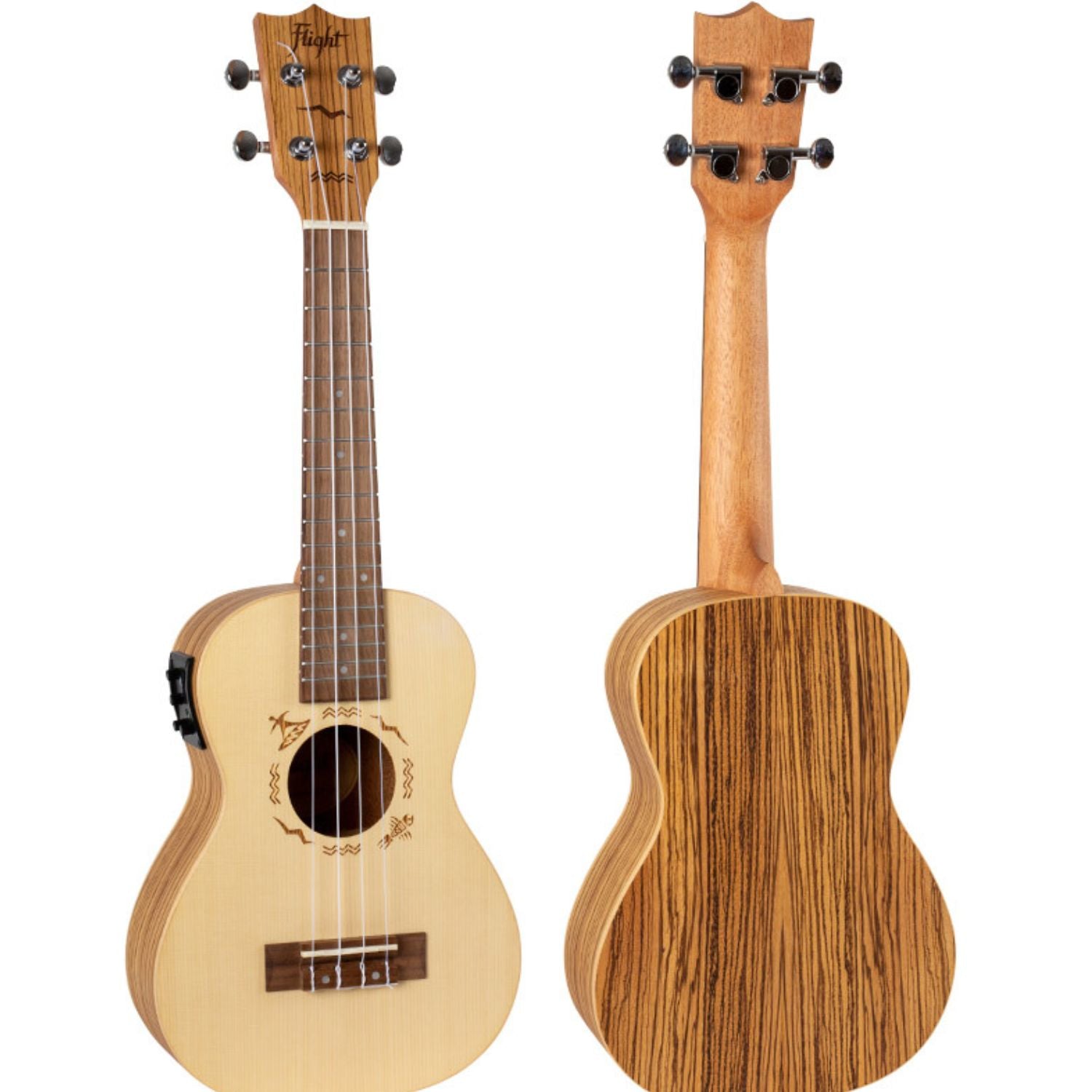 Flight Concert Ukuleles Flight DUC525EQ SP/ZEB Electric Concert Ukulele with Bag