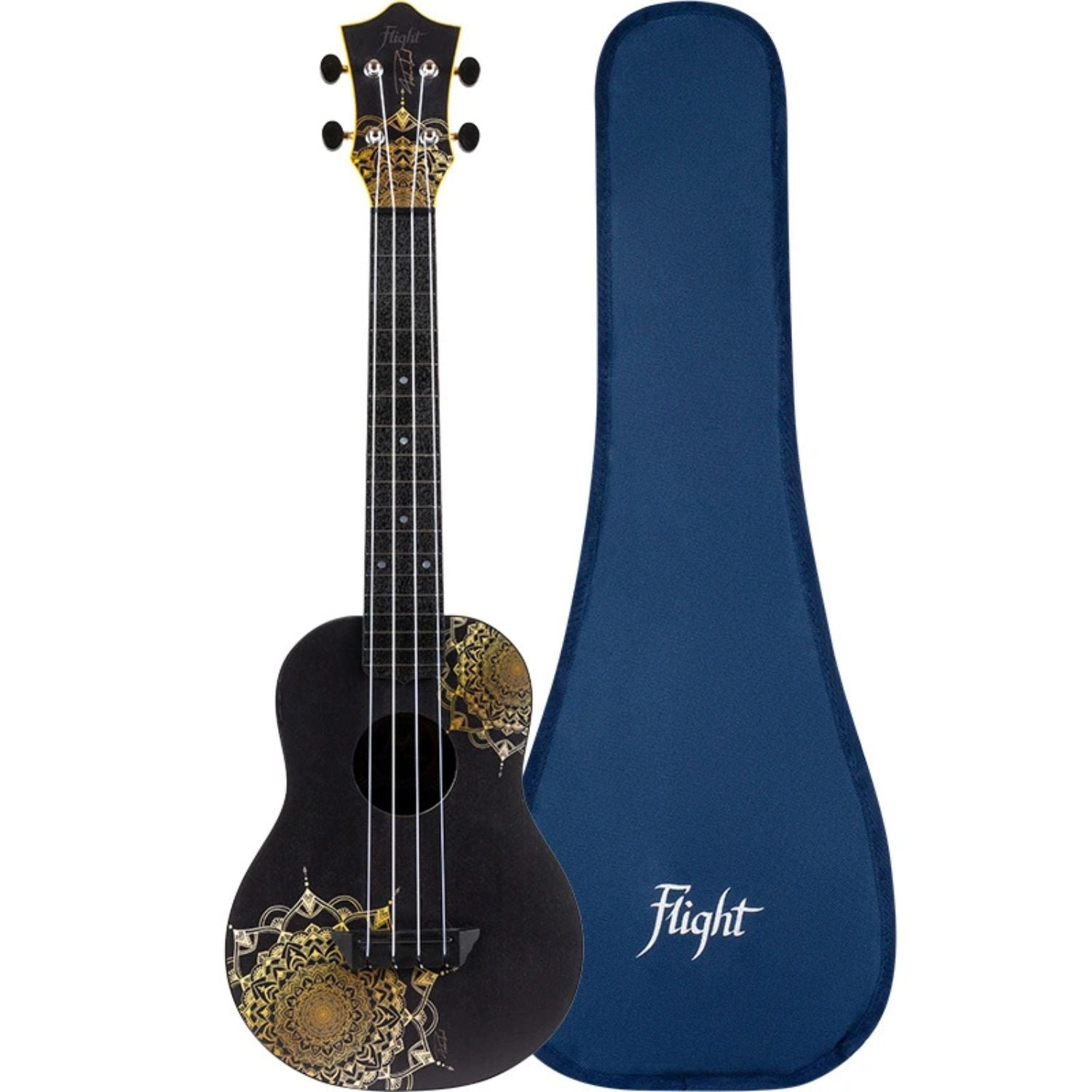 Flight Concert Ukuleles Flight TUC40 GD Mandala Travel Concert Ukulele with Bag