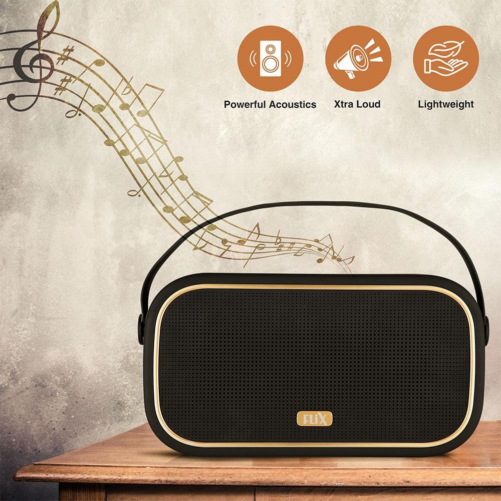 flix bluetooth speakers black flix (beetel) classic x 20w bluetooth v5.0 wireless speaker- black