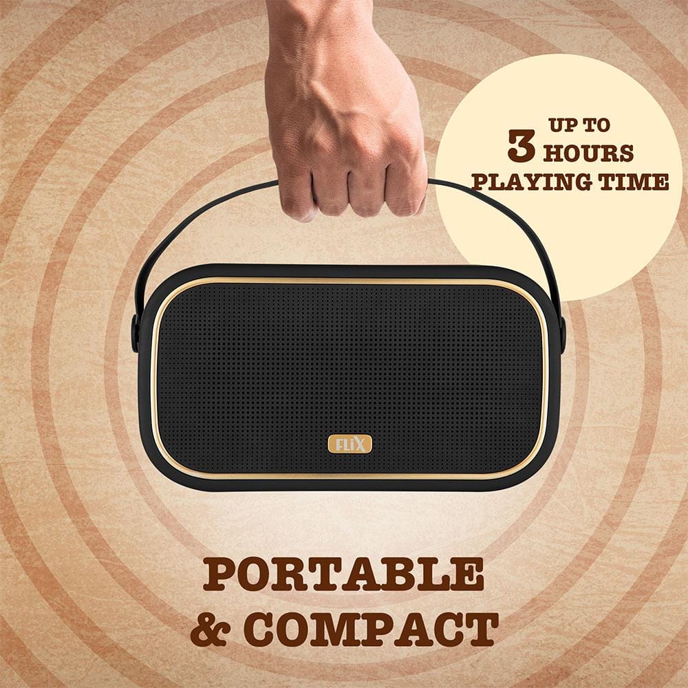 flix bluetooth speakers black flix (beetel) classic x 20w bluetooth v5.0 wireless speaker- black