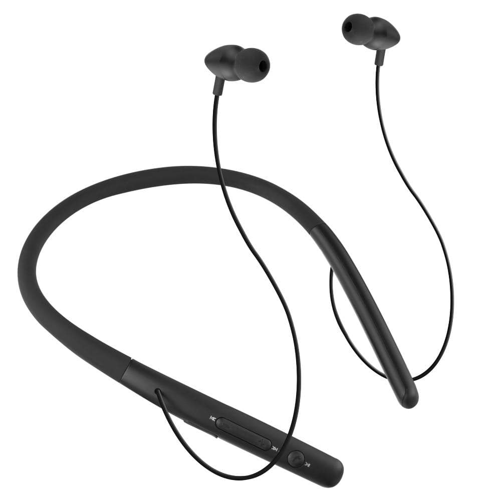 flix in-ear neckband headphones flix (beetel) blaze 200 wireless bluetooth in-ear collar neckband - black - open box